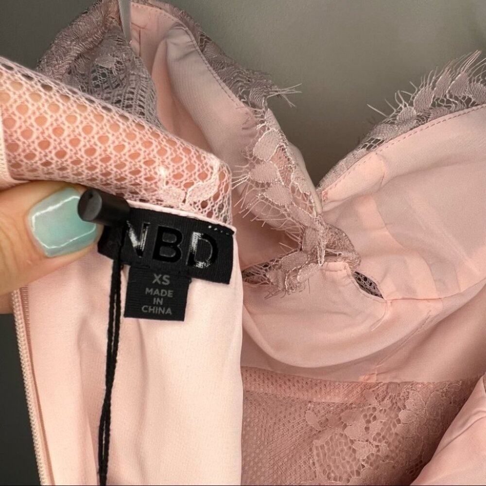 NBD Illusion Lace Mini Dress -Make Me Wanna Size XS Extra Small - Picture 8 of 10